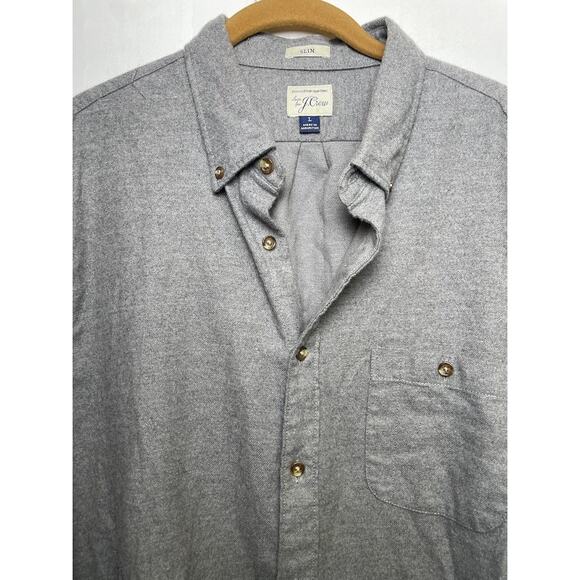J.Crew Mens Button Down Shirt Elbow Patch Long Sleeve Slim Cotton GrandpaCore L - Picture 2 of 11